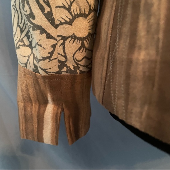 Coldwater Creek faux suede blazer. Cream and different shades of tans size P14 - Picture 11 of 16